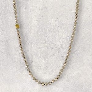 Vintage Simulated Pearls with 14K Gold Spacer Opera Necklace